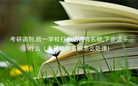 考研调剂,给一学校打电话说有名额,下步该干什么(考研调剂名额怎么处理) 考研调剂,给一学校打电话说有名额,下步该干什么(考研调剂名额怎么处理)